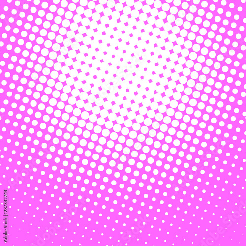 Magenta and white pop art background in retro comic style with halftone dots design isolated