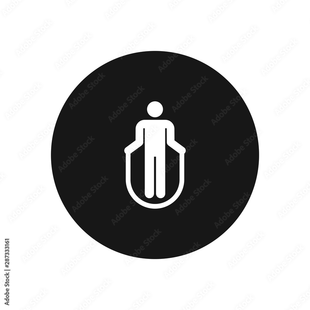 Jumping rope vector icon, simple car sign. Jumping rope vector icon, simple car sign.