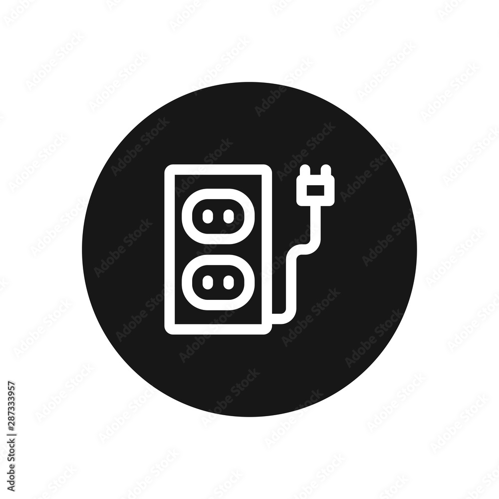 Socket vector icon, simple car sign.