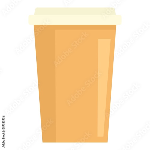 Latte paper cup icon. Flat illustration of latte paper cup vector icon for web design
