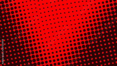 Dark red retro pop art background with halftone dots