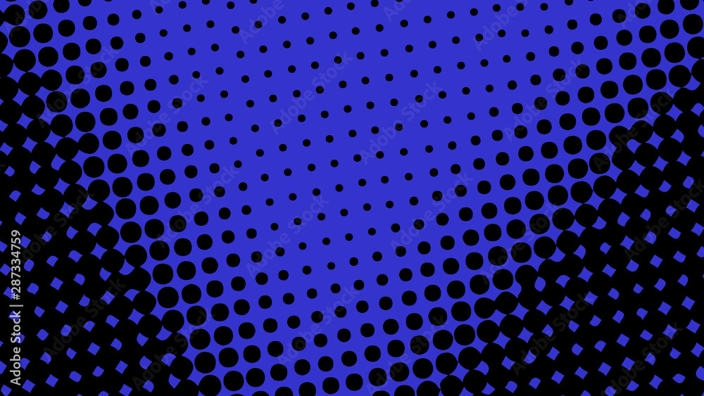 Dark blue dotted background in pop art retro style, vector illustration