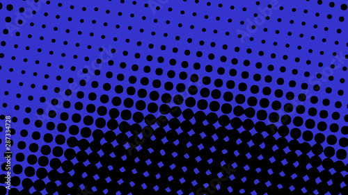Dark blue retro pop art background with halftone dots