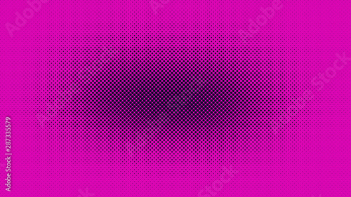Magenta pop art background in vitange comic style with halftone dots, vector illustration template for your design