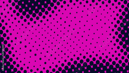 Magenta retro pop art background with halftone dots