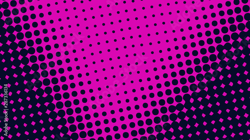 Magenta dotted background in pop art retro style, vector illustration