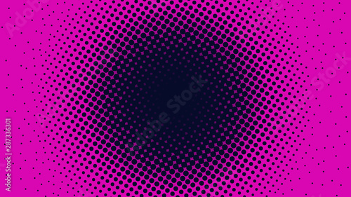 Magenta modern pop art background with halftone dots design, vector illustration