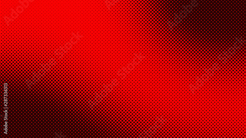 Dark red comic pop art background with halftone dots design, vector illustration template