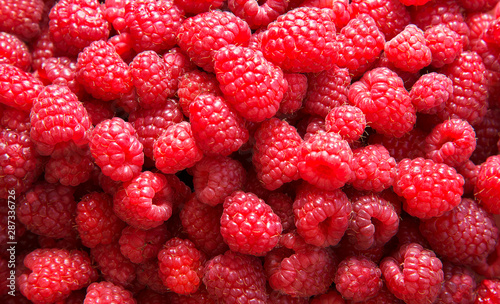 Background of fresh ripe raspberries.