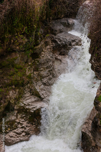 The village of Valstagna in Italy / The waterfall of Calieroni