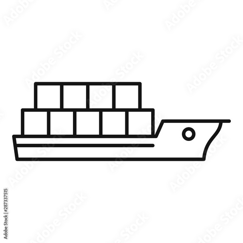 Cargo ship icon. Outline cargo ship vector icon for web design isolated on white background