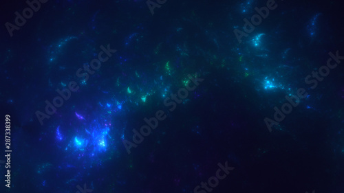 3D rendering multicolored abstract fractal on black background