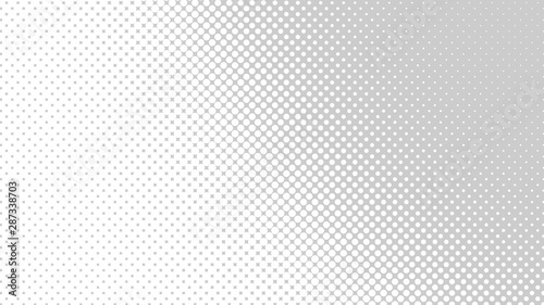 Grey and white pop art background with dots design  abstract vector illustration in retro comics style