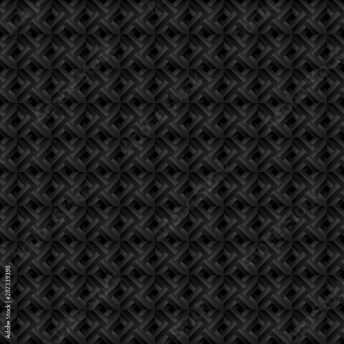 Geometric Modern Stylish Pattern. Seamless Black Background. Abstract Texture. Fine Ornament with Black Elements for Material Design