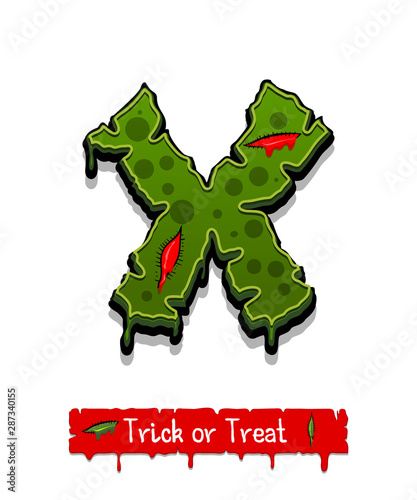 Halloween green color comic horror zombie font