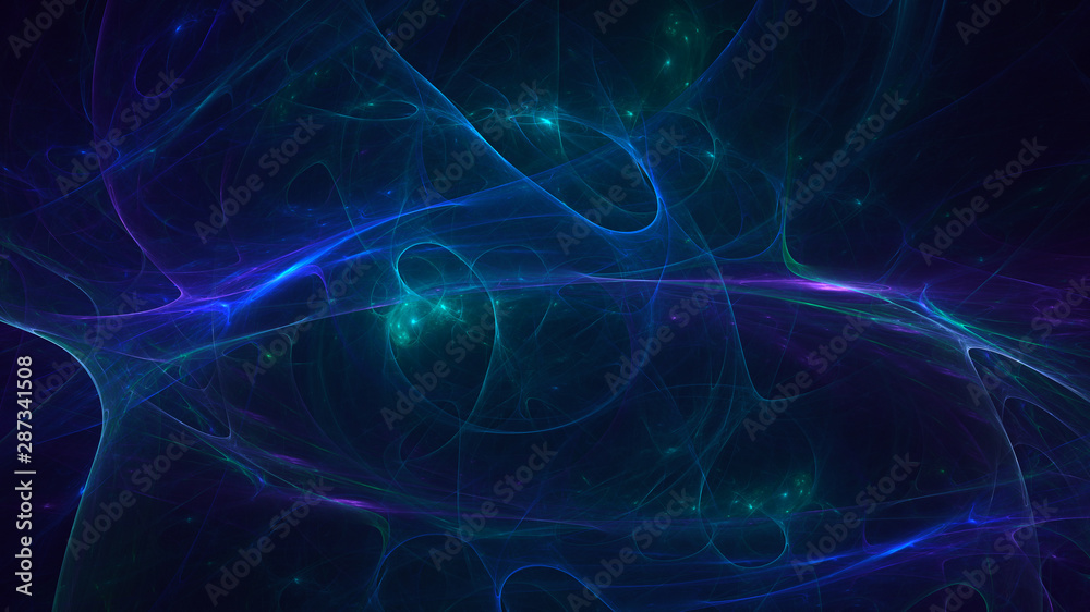 Fototapeta premium 3D rendering multicolored abstract fractal on black background
