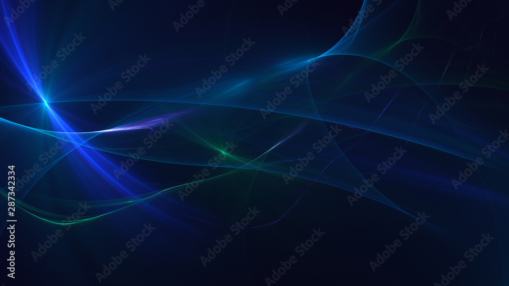 3D rendering multicolored abstract fractal on black background