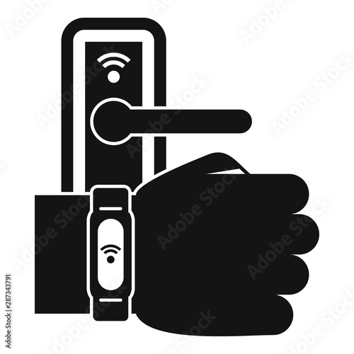 Smartband door lock icon. Simple illustration of smartband door lock vector icon for web design isolated on white background