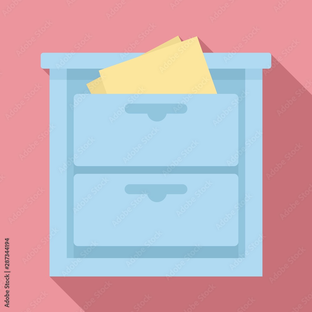 Archive drawer icon. Flat illustration of archive drawer vector icon for web design Archive drawer icon. Flat illustration of archive drawer vector icon for web design