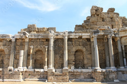 Side is an ancient resort port city in the south of the Mediterranean coast of Turkey.