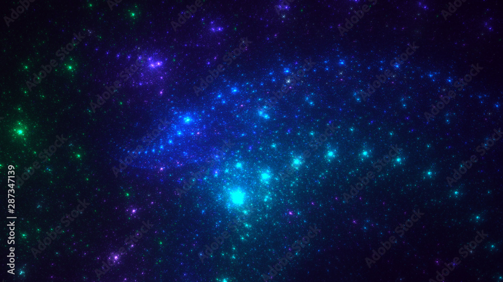 Naklejka premium 3D rendering multicolored abstract fractal on black background