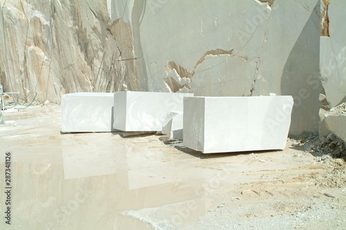 Blocks of white marble near the quarries, Carrara