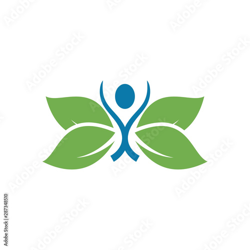 people leaf logo template