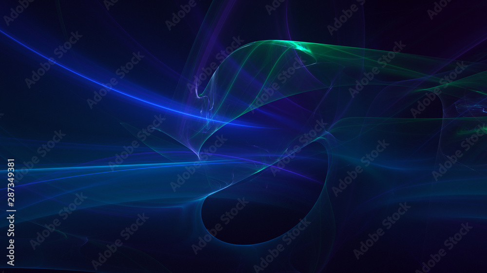 3D rendering multicolored abstract fractal on black background