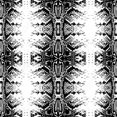 Snake skin scales texture. Seamless pattern black isolated on white background. simple ornament, Can be used for Gift wrap, fabrics, wallpapers. Vector
