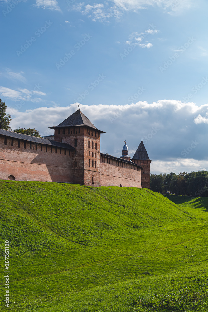Kremlin in Veliky Novgorod in the summer