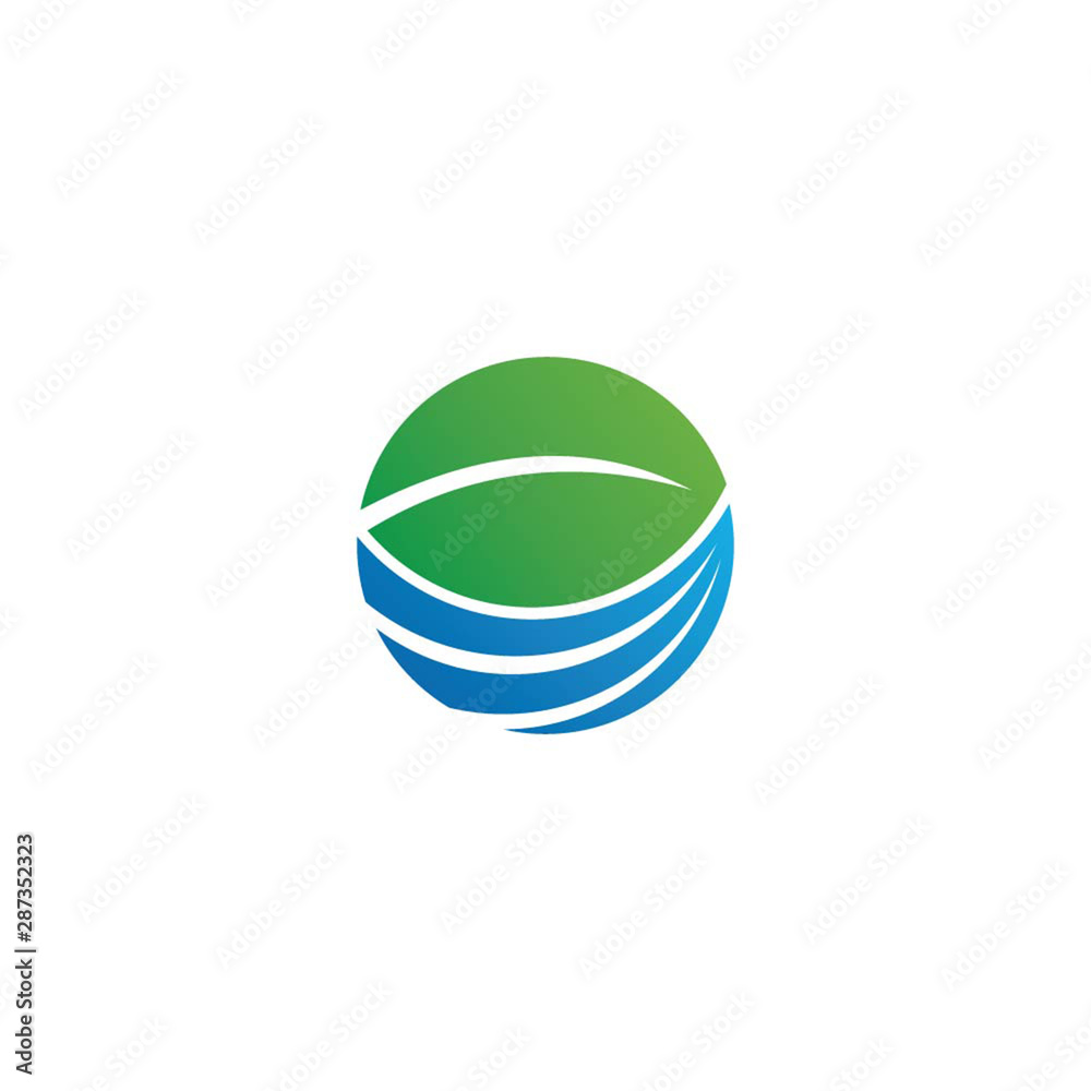 leaf sea logo template