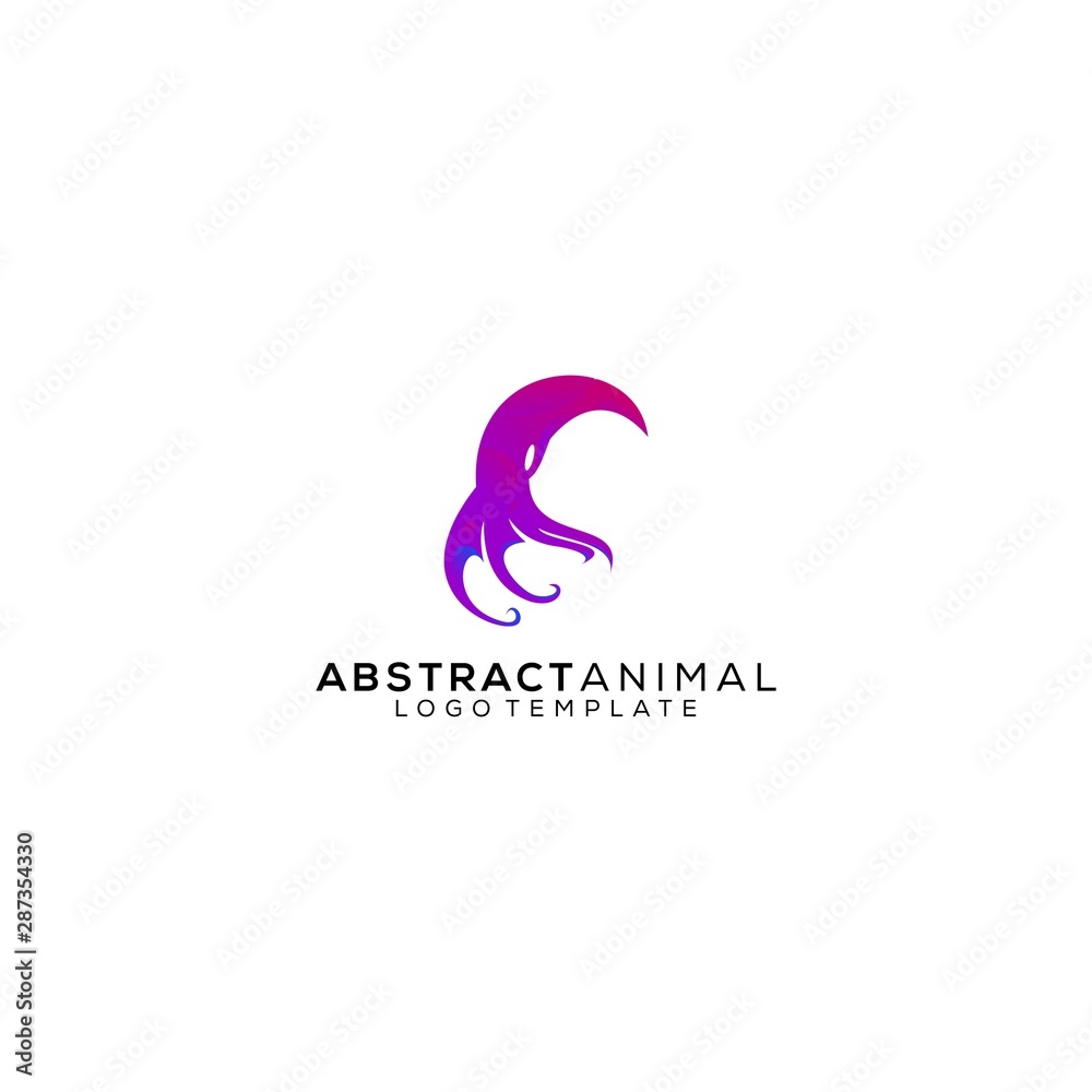 Colorful Abstract Animal Gradient Logo Template Colorful Abstract Animal Gradient Logo Template