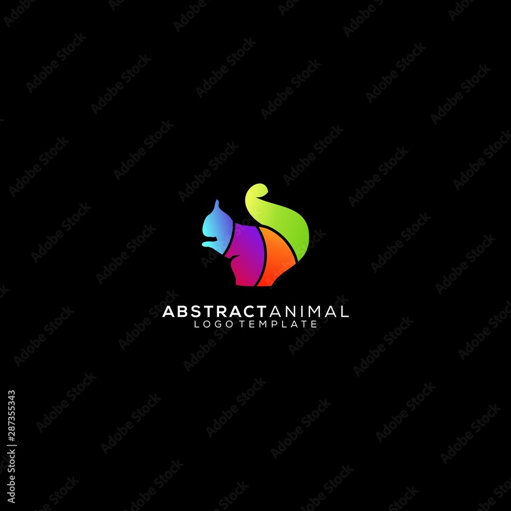 Fototapeta premium Colorful Abstract Animal Gradient Logo Template
