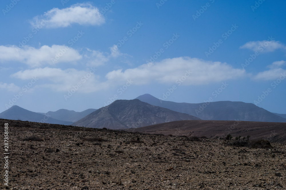 Mountain lanscape in Fuerteventura, Spain.
