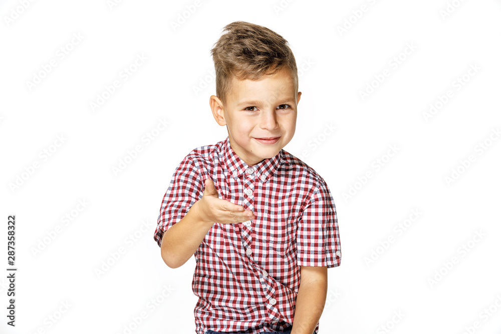 handsome boy in shirt on white background handsome boy in shirt on white background