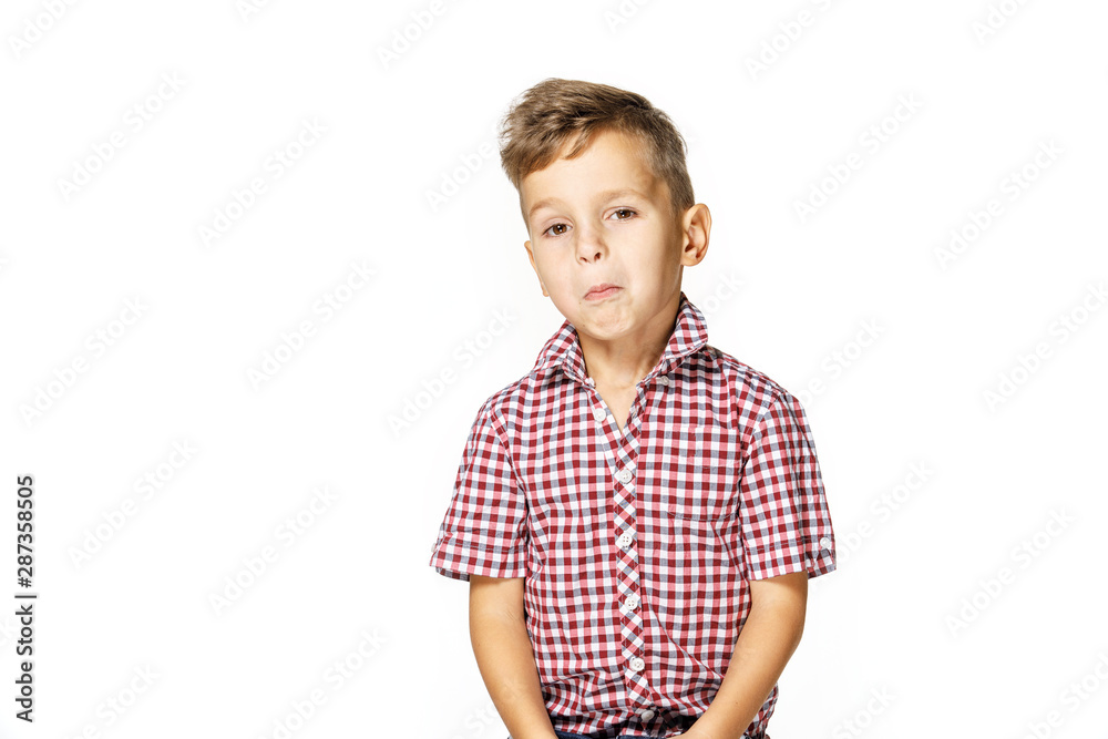 handsome boy in shirt on white background handsome boy in shirt on white background
