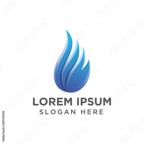 Blue gas fire concept illustration Premium Vector