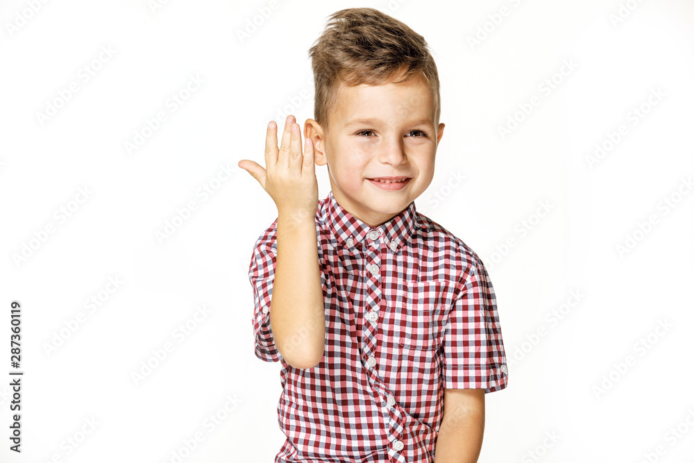 handsome boy in shirt on white background handsome boy in shirt on white background