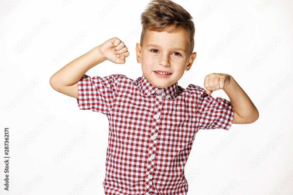 handsome boy in shirt on white background handsome boy in shirt on white background