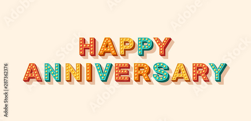 Happy anniversary vector lettering photo