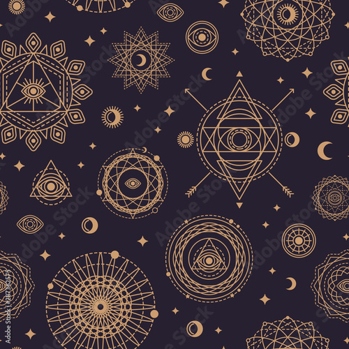 Pattern with Sacred Geometry Forms