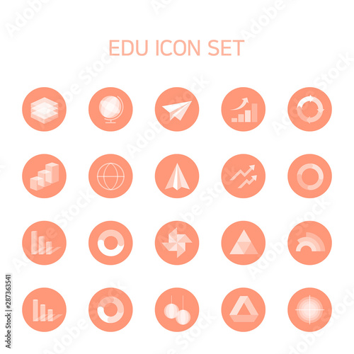 Infographic and graph icons used in various reports and presentations. Icon reminiscent of a paper airplane, a mood light, a windbreaker, etc.