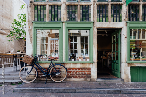 Fototapeta Old street in Ghent (Gent), Belgium