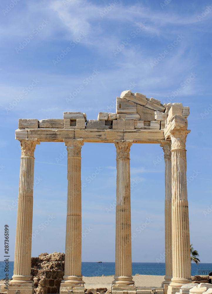 Side is an ancient resort port city in the south of the Mediterranean coast of Turkey. Side is an ancient resort port city in the south of the Mediterranean coast of Turkey.