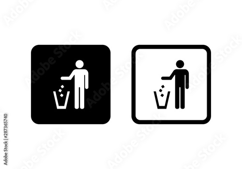 Garbage symbol. Do not litter sign. Trash icon.