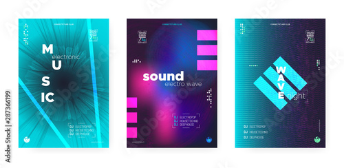 Neon Electro Music. Electronic Motion Background. 