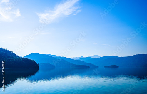 sailboats at the walchensee lake in germany photo