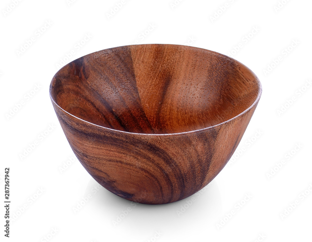 wood bowl on white background. wood bowl on white background.