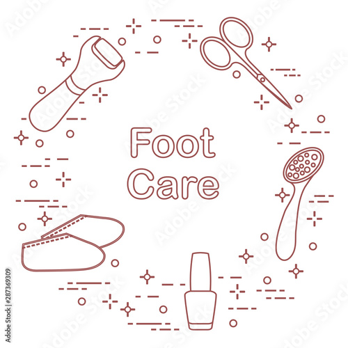 Tools for pedicure. Personal care.