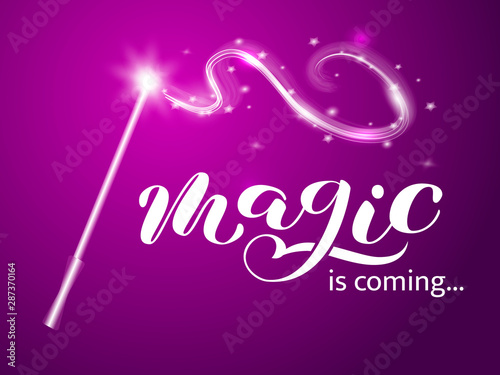 Magic brush lettering. Vector illustration for clothes
